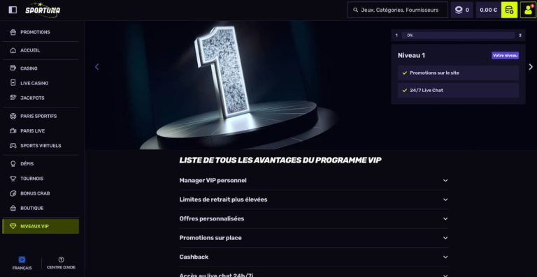Sportuna Casino programme VIP